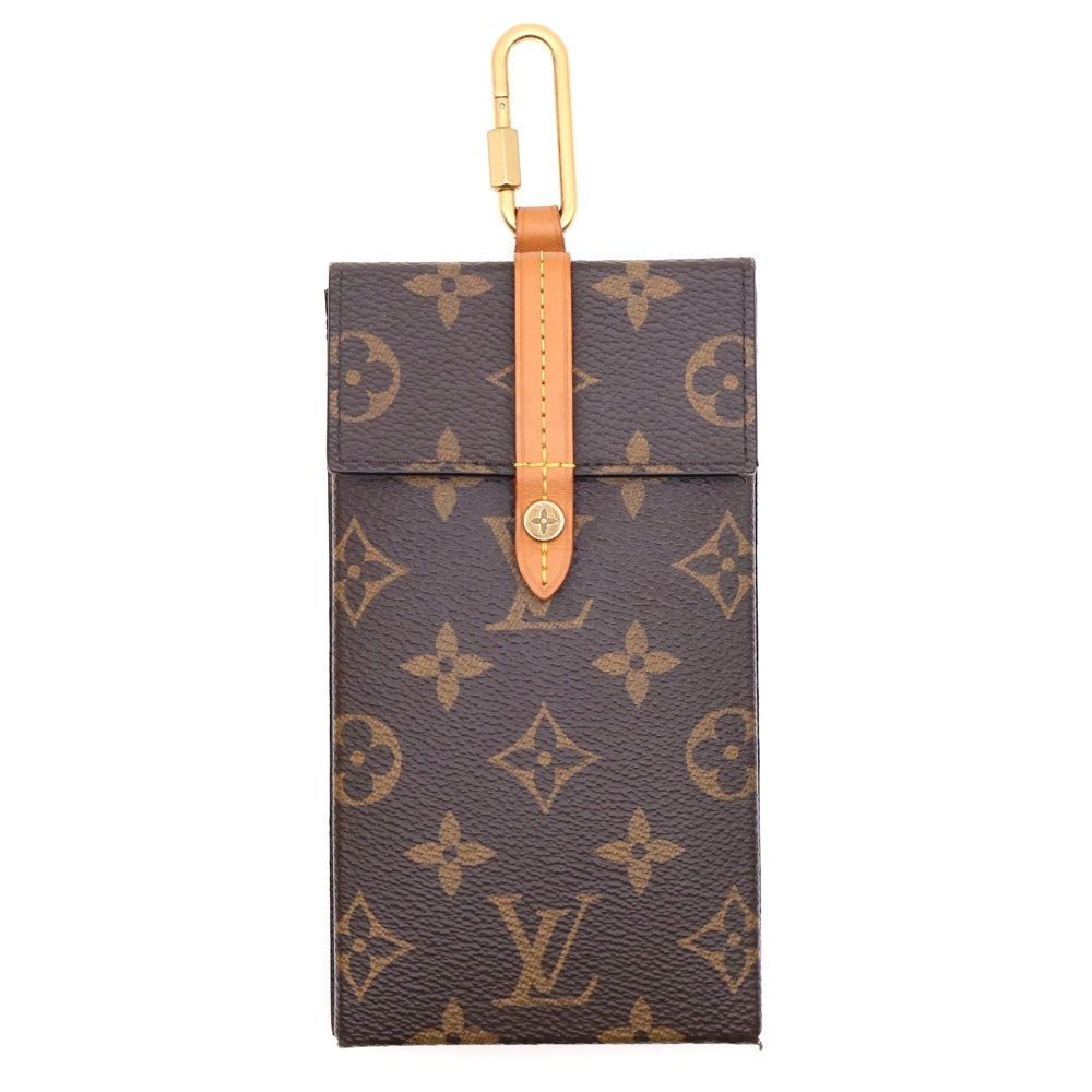 LOUIS VUITTON(ルイヴィトン) モノグラム ボックス フォンケース ポーチ 小物入れ ブラウンPVC×レザー M68523 ゴールド金具