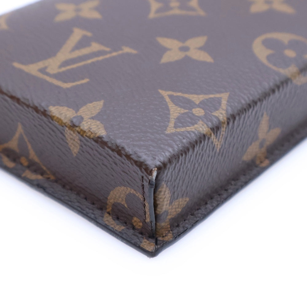LOUIS VUITTON(ルイヴィトン) モノグラム ボックス フォンケース ポーチ 小物入れ ブラウンPVC×レザー M68523 ゴールド金具