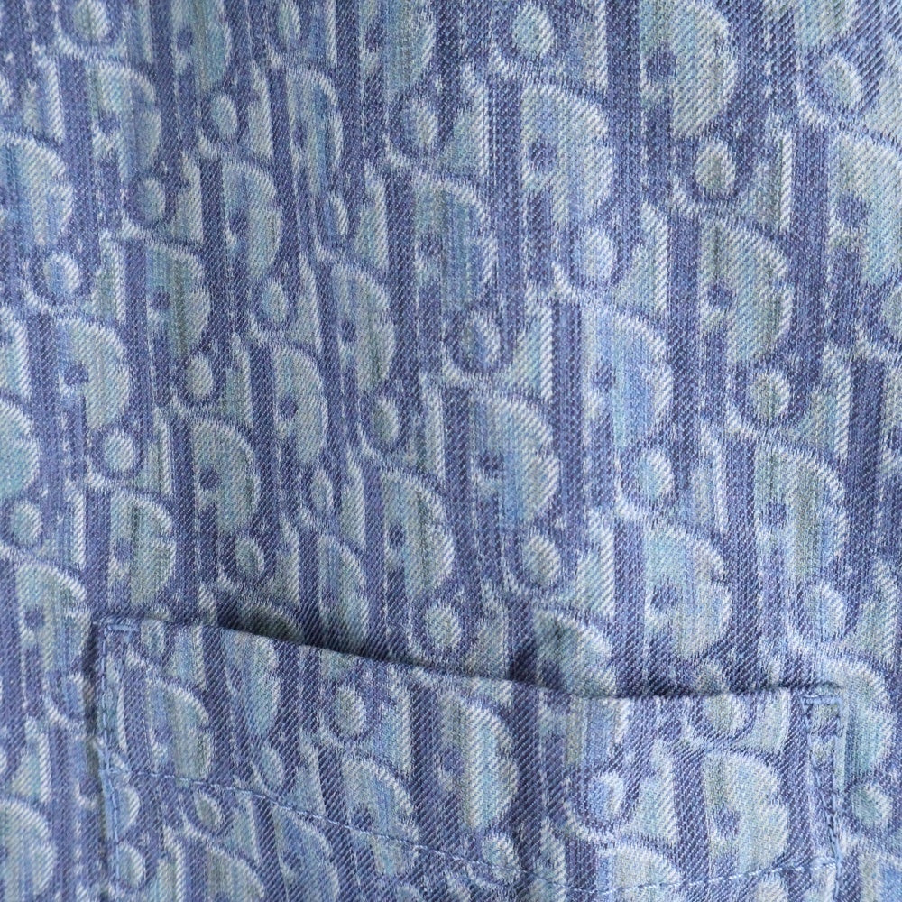 DIOR(ディオール) オブリーク 総柄ジャガード デニム 半袖シャツ