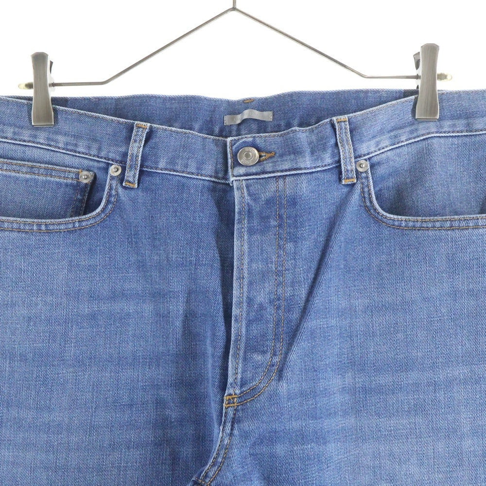 DIOR(ディオール) ウォッシュ加工 レザーパッチ ストレッチ スリムフィット スキニーデニムパンツ ジーンズ インディゴ レディース 193DS10K349X