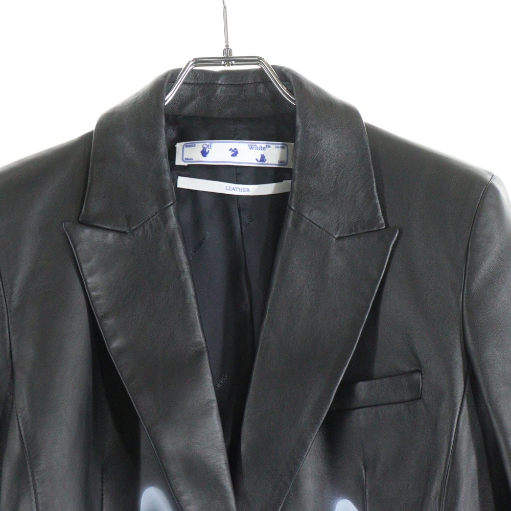 OFF-WHITE(オフホワイト) スプレーペイント レザー 2B テーラードジャケット ブラック OWJA042F20LEA001 レディース