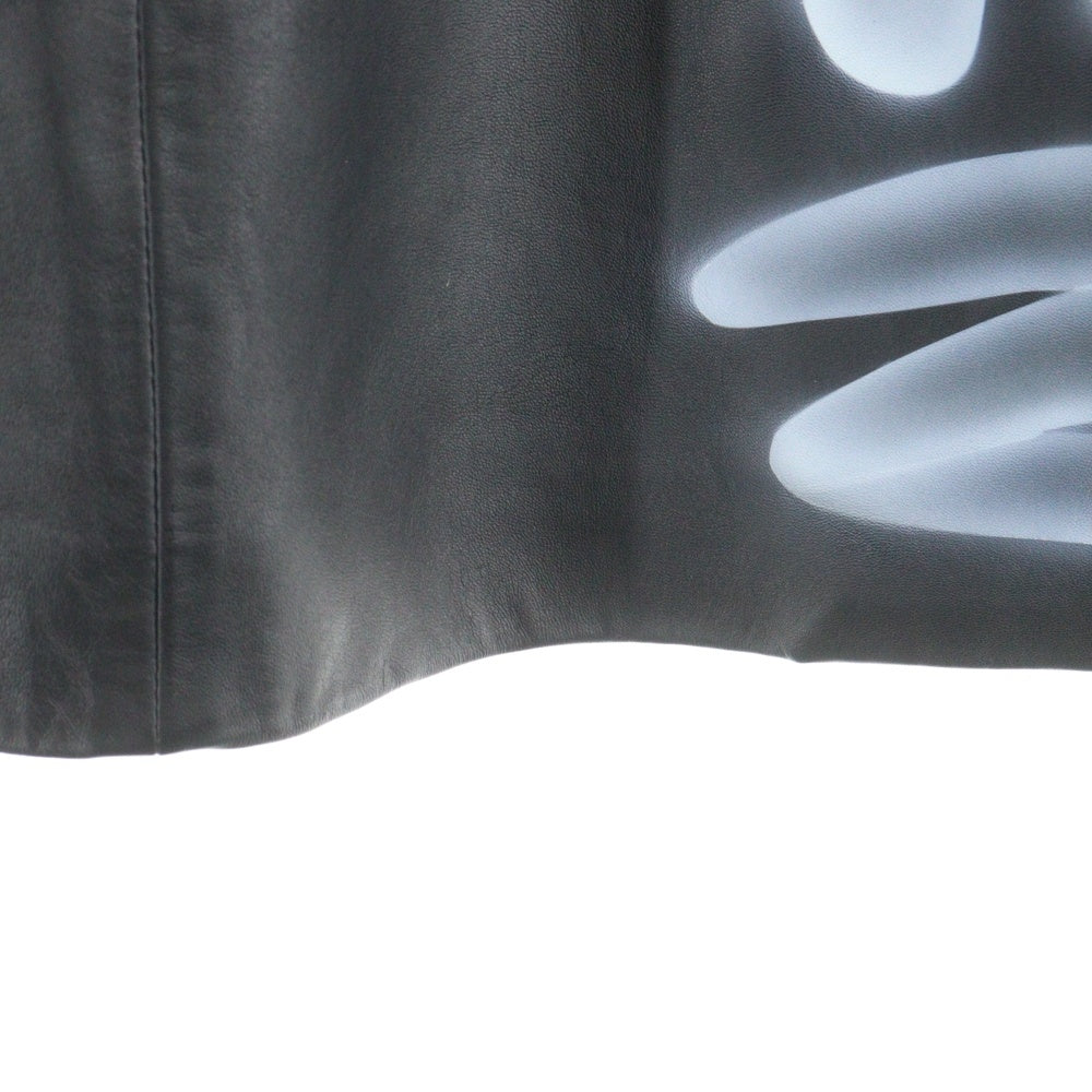 OFF-WHITE(オフホワイト) スプレーペイント レザー 2B テーラードジャケット ブラック OWJA042F20LEA001 レディース