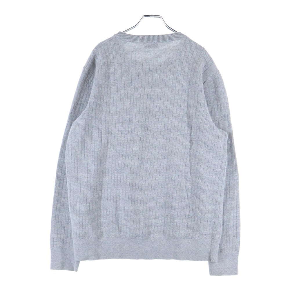 Calvin Klein(カルバンクライン) ラバーワッペンロゴ コットン クルーネック プルオーバー 長袖ニット セーター グレー K10K111946