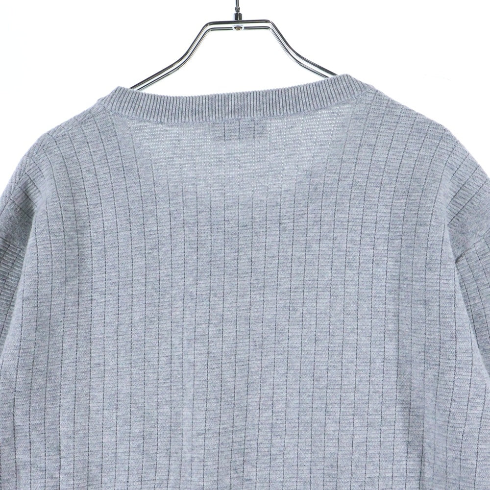 Calvin Klein(カルバンクライン) ラバーワッペンロゴ コットン クルーネック プルオーバー 長袖ニット セーター グレー K10K111946