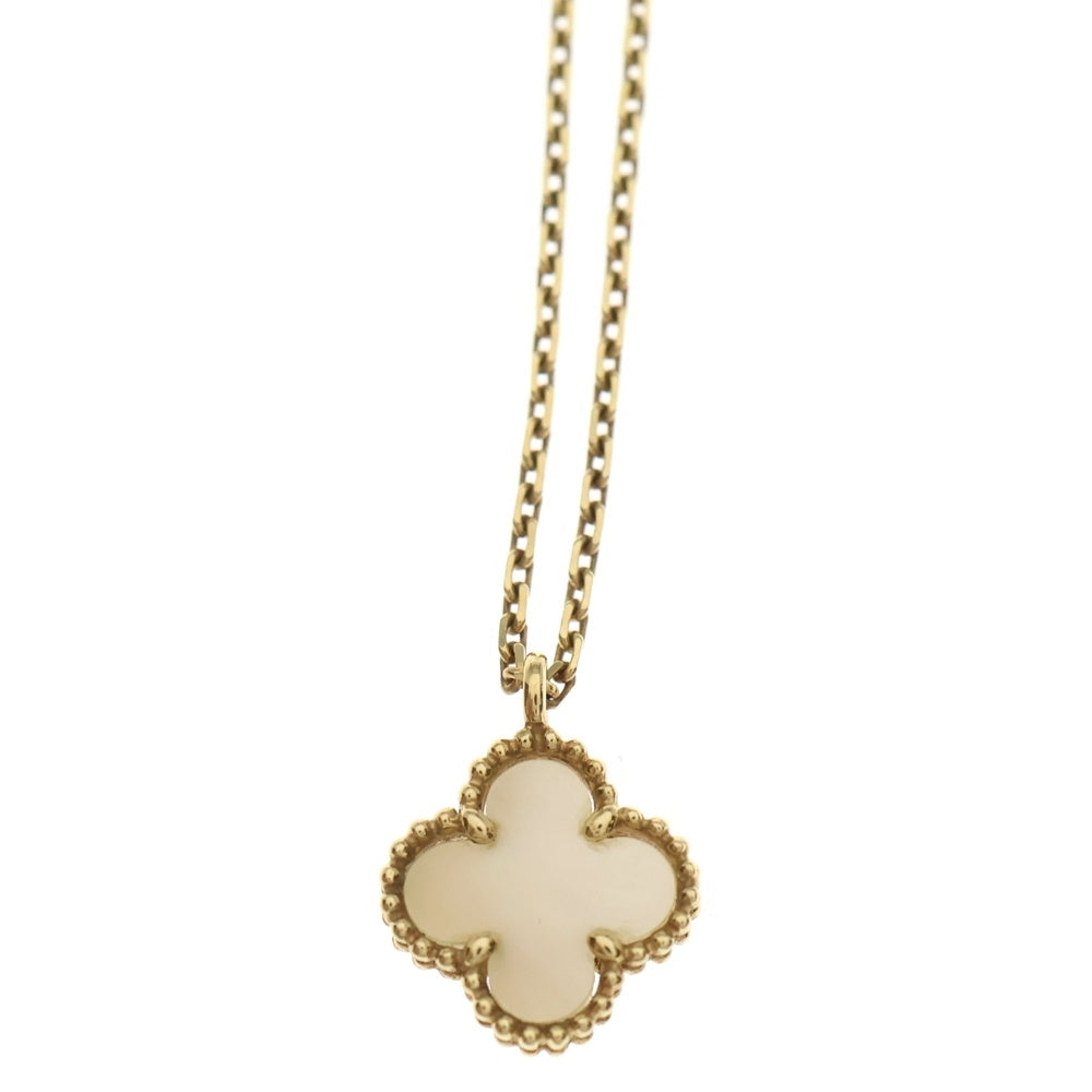 Van Cleef & Arpels(ヴァンクリーフアンドアーペル) スウィート アルハンブラ ネックレス マザーオブパール Au750 K18 YG イエローゴールド レディース