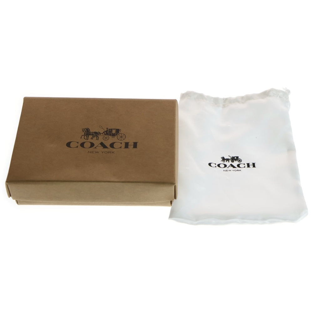 COACH(コーチ) シグネチャーロゴ コンパクトウォレット 三つ折り財布 コインケース ピンク PVC レザー ゴールド金具 レディース