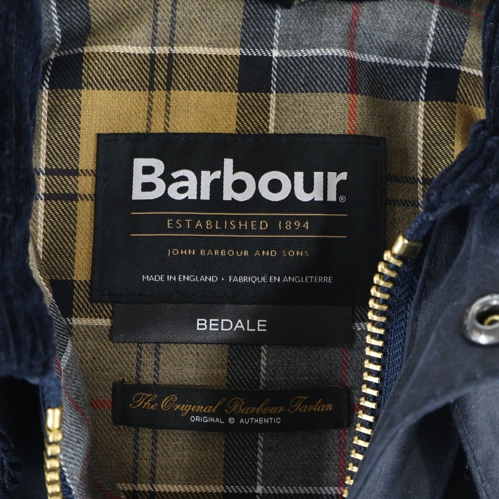 Barbour(バブアー) BEDALE ビデイル ワックス 襟コーデュロイ ジップアップ オイルドジャケット ネイビー MWX0018NY9138