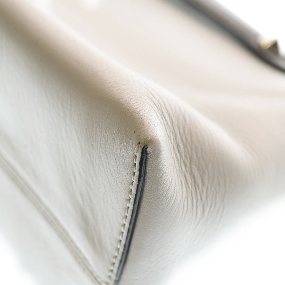 FENDI(フェンディ) バイザウェイ ミディアム ショルダーバッグ ハンドバッグ グレー×ピンク レザー 8BL146 シルバー金具 レディース