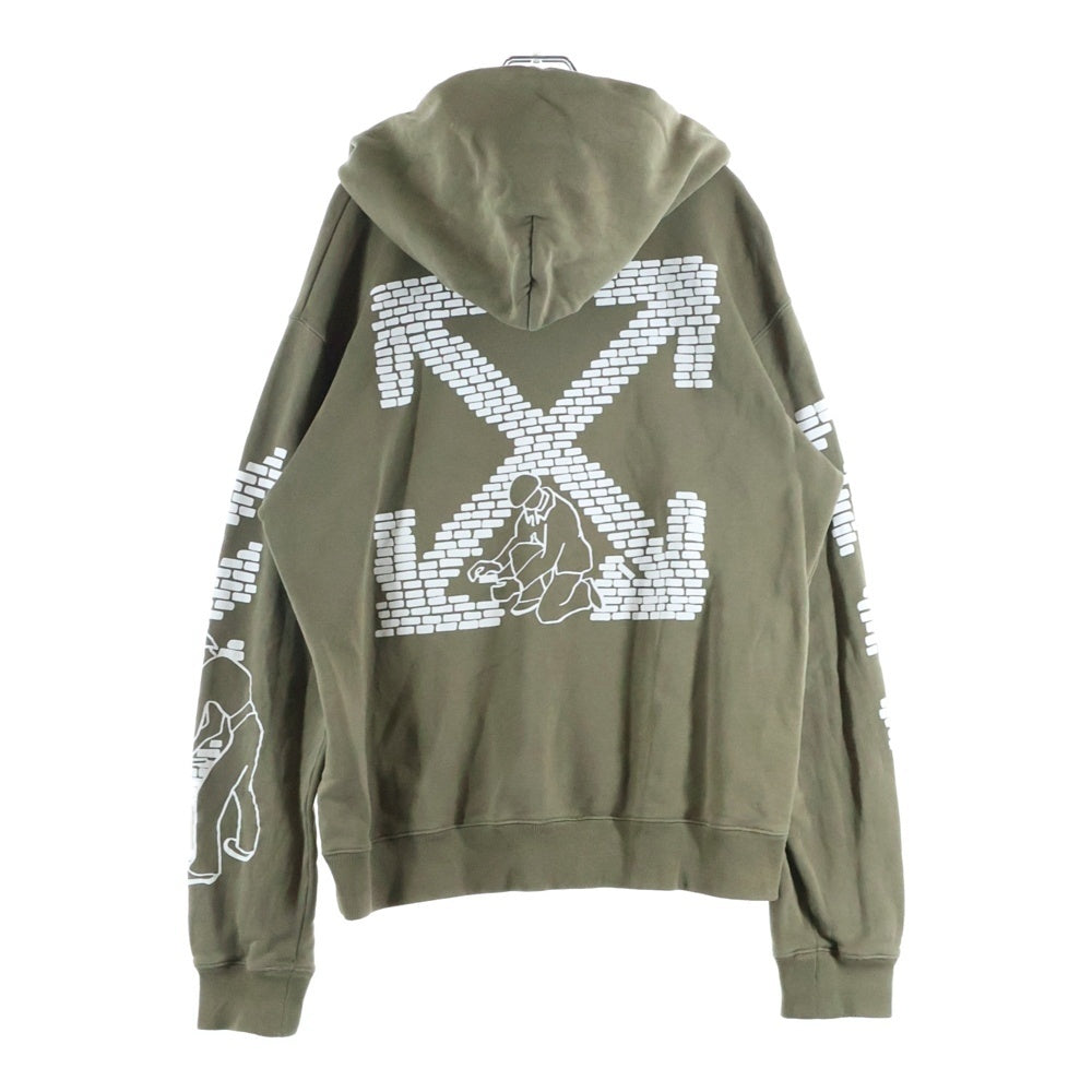OFF-WHITE(オフホワイト) Brick Arroows Hoodie パーカー フーディ プルオーバーパーカー カーキ OMBB097F22FLE007