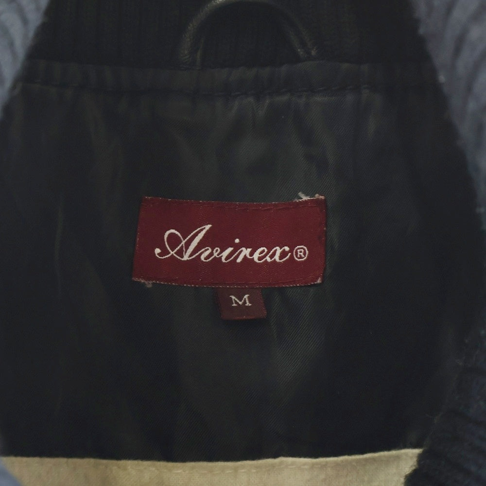 AVIREX(アヴィレックス) ラムレザー 襟リブレザーブルゾン ブラック 6281006