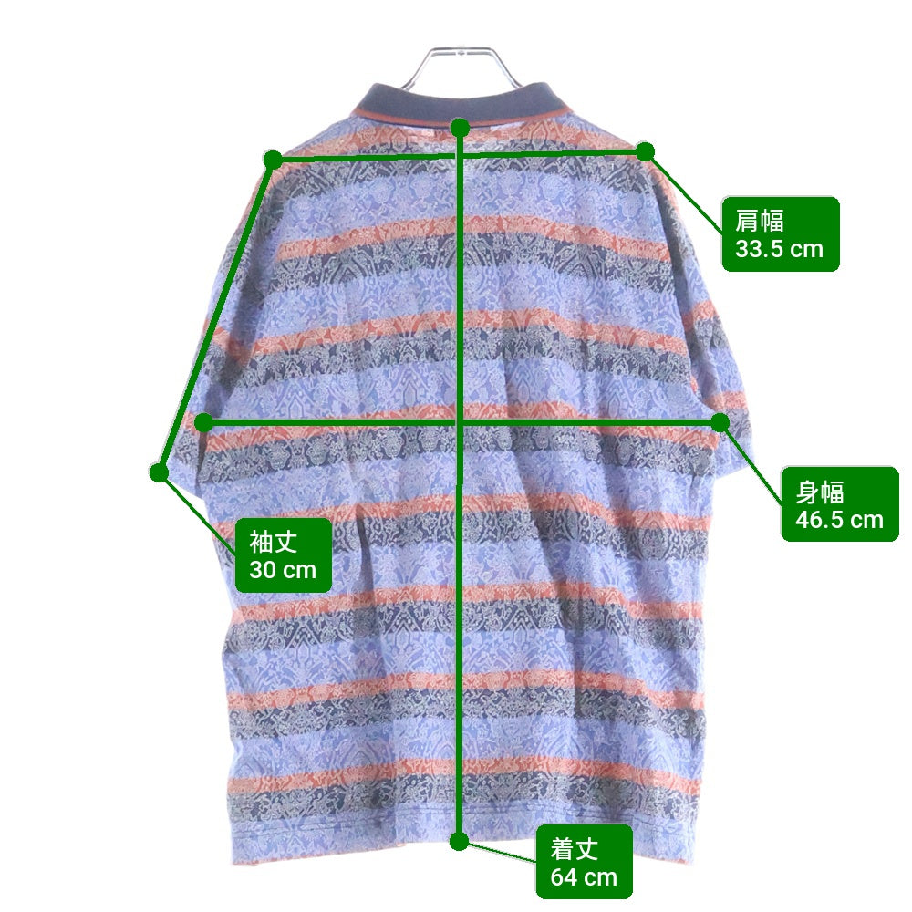 Christian Dior(クリスチャンディオール) 総柄プリントボーダーポロシャツ