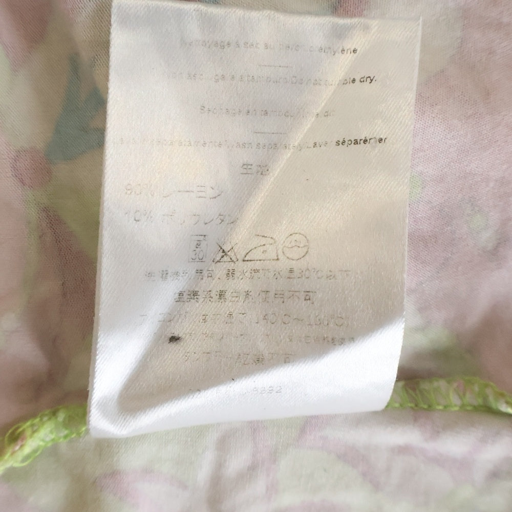 EMILIO PUCCI(エミリオプッチ) プッチ総柄プリント ノースリーブ Tシャツ カットソー ピンク/ライトグリーン レディース