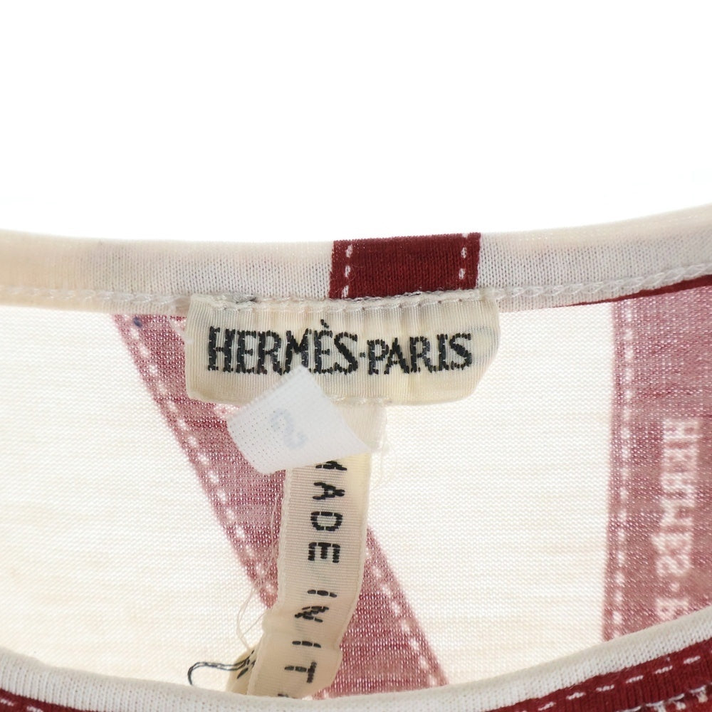 HERMES(エルメス) ボルデュックリボン柄 半袖Tシャツ カットソー