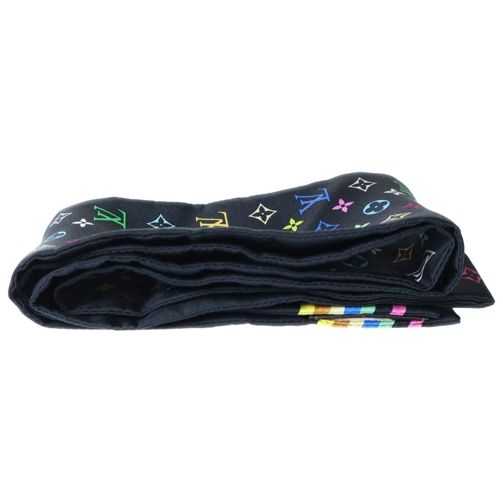 LOUIS VUITTON(ルイヴィトン) モノグラムマルチカラー バンドー シルクスカーフ ブラック M71992 レディース
