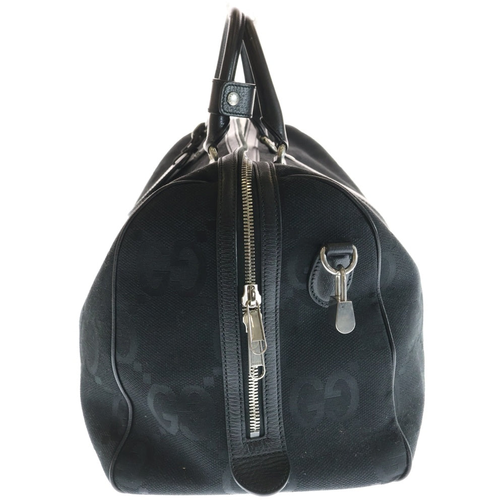 GUCCI(グッチ) ジャンボGG キャンバス レザー 2WAY ショルダー ボストンバッグ ブラック 739581