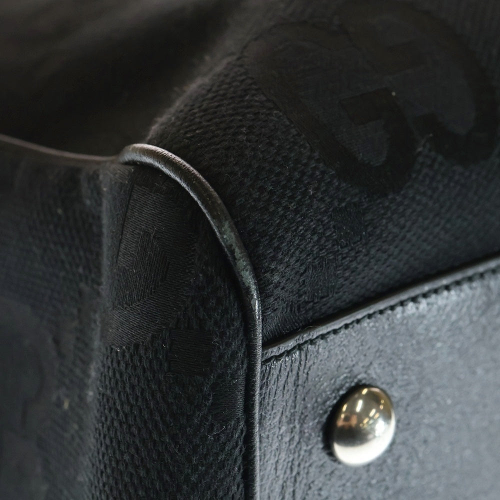 GUCCI(グッチ) ジャンボGG キャンバス レザー 2WAY ショルダー ボストンバッグ ブラック 739581