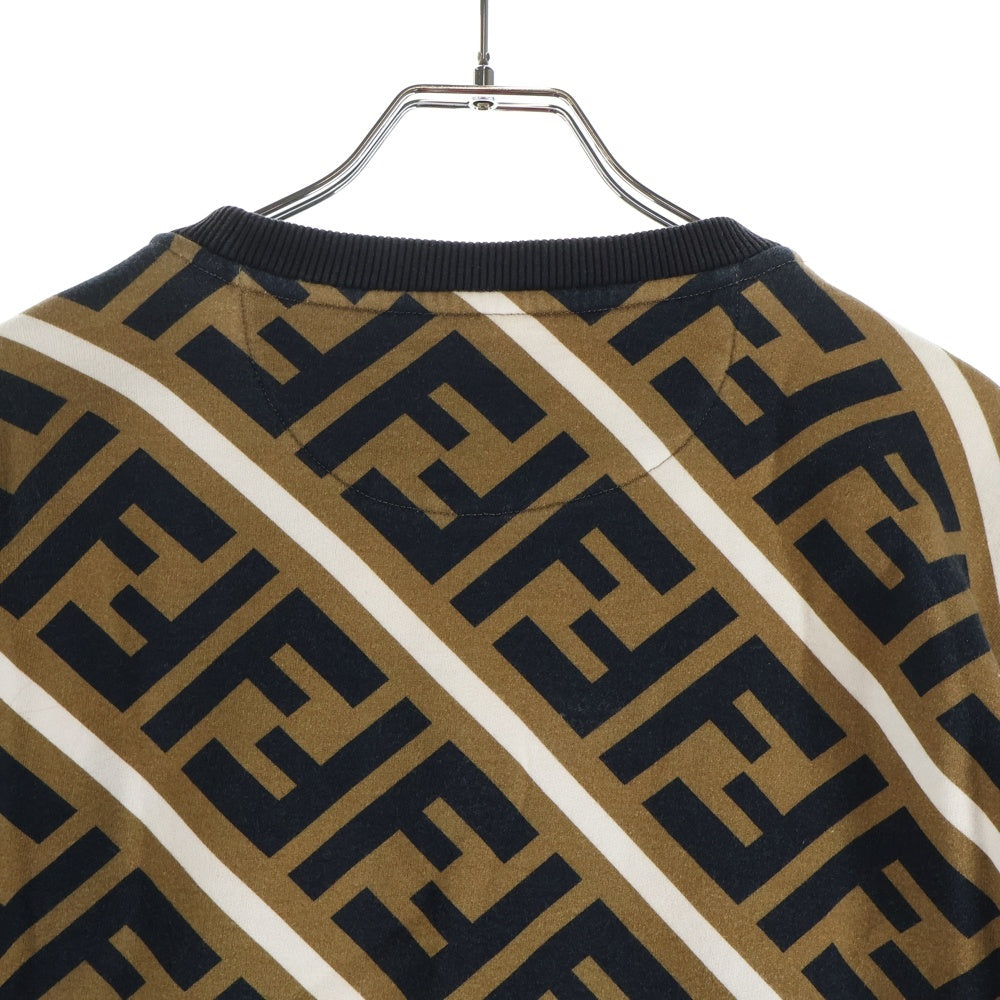 FENDI(フェンディ) ズッカ総柄 クルーネック プルオーバースウェットトレーナー ブラウン 12CPF-18-457 FY0944 A7A9