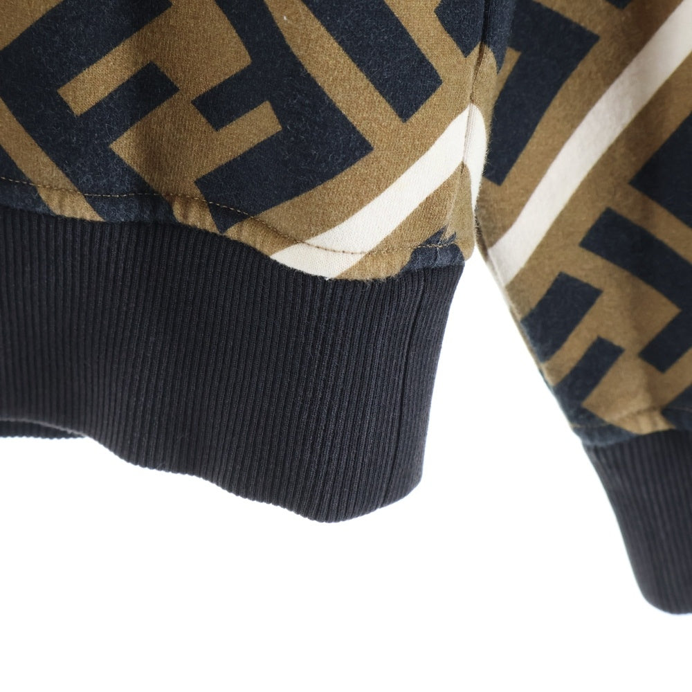 FENDI(フェンディ) ズッカ総柄 クルーネック プルオーバースウェットトレーナー ブラウン 12CPF-18-457 FY0944 A7A9