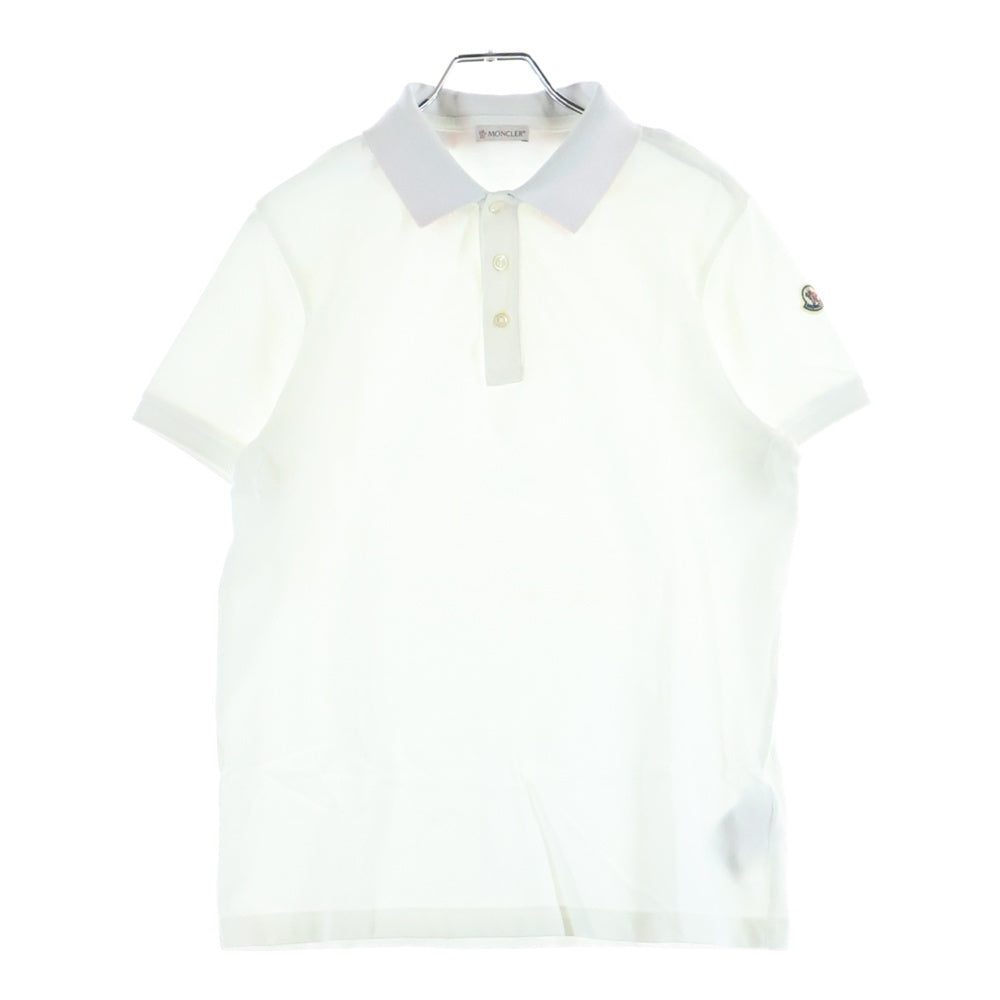 MONCLER(モンクレール) MAGLIA POLO MANICA CORTA ロゴワッペン 半袖ポロシャツ ホワイト G10918A70510 レディース