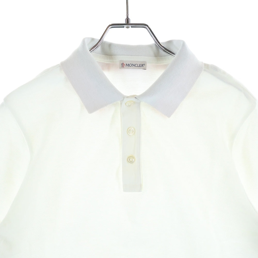 MONCLER(モンクレール) MAGLIA POLO MANICA CORTA ロゴワッペン 半袖ポロシャツ ホワイト G10918A70510 レディース