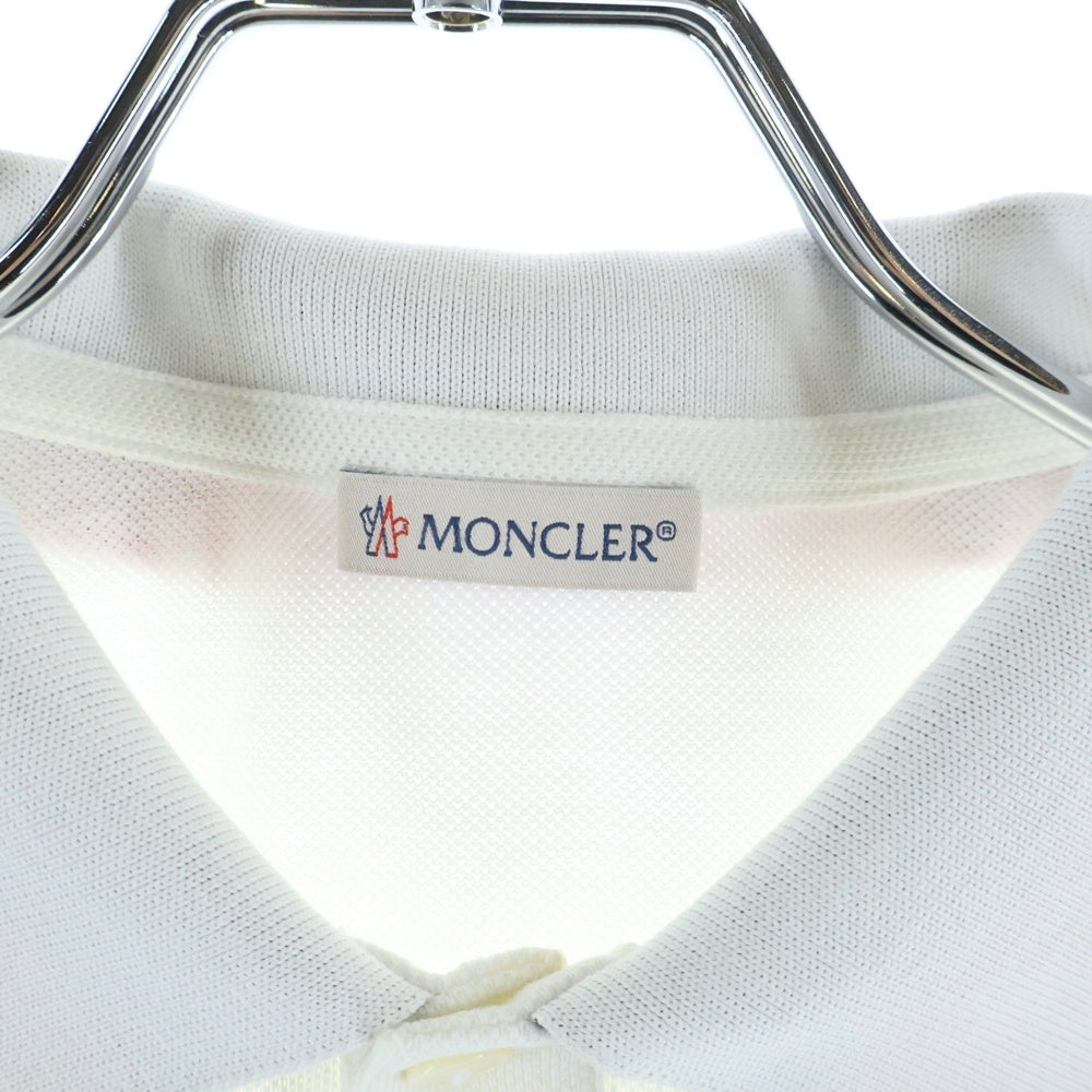 MONCLER(モンクレール) MAGLIA POLO MANICA CORTA ロゴワッペン 半袖ポロシャツ ホワイト G10918A70510 レディース