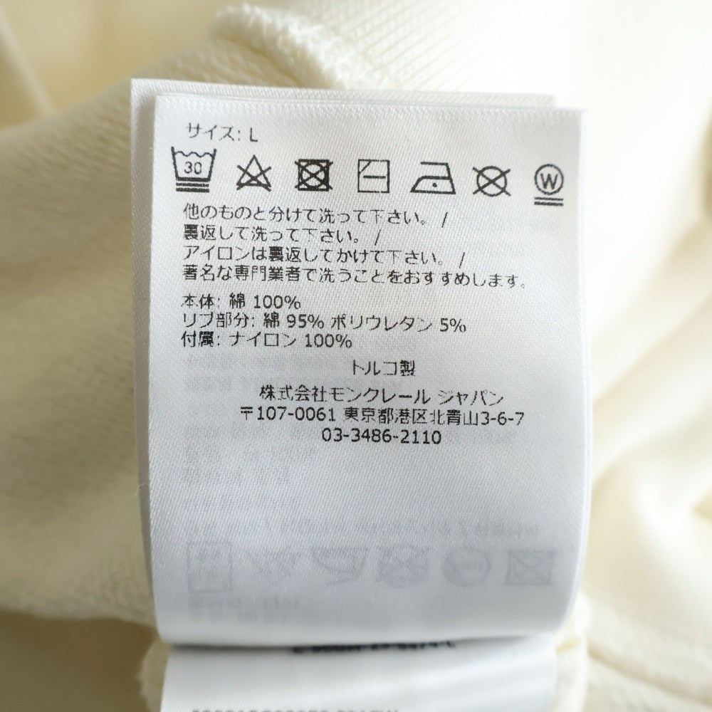 MONCLER(モンクレール) 23AW FELPA GIROCOLLO ホッケー ワッペンロゴ クルーネック スウェット トレーナー ホワイト I20918G00058