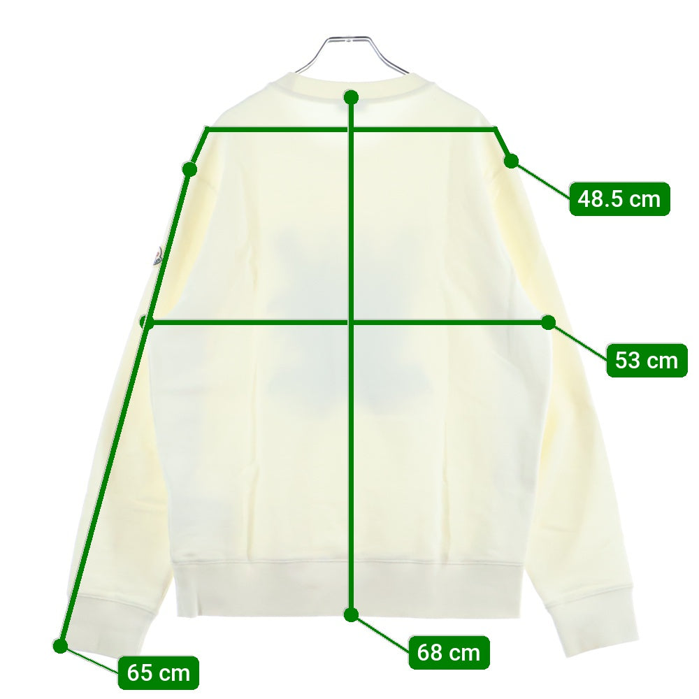 MONCLER(モンクレール) 23AW FELPA GIROCOLLO ホッケー ワッペンロゴ クルーネック スウェット トレーナー ホワイト I20918G00058