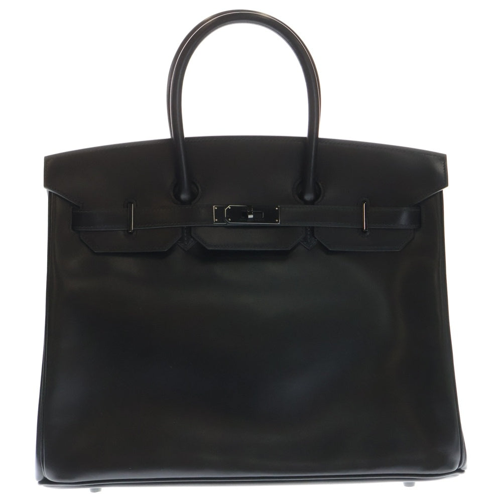 HERMES(エルメス) バーキン35 ソーブラック ボックスカーフ □O刻印 ブラック金具 ハンドバッグ レディース