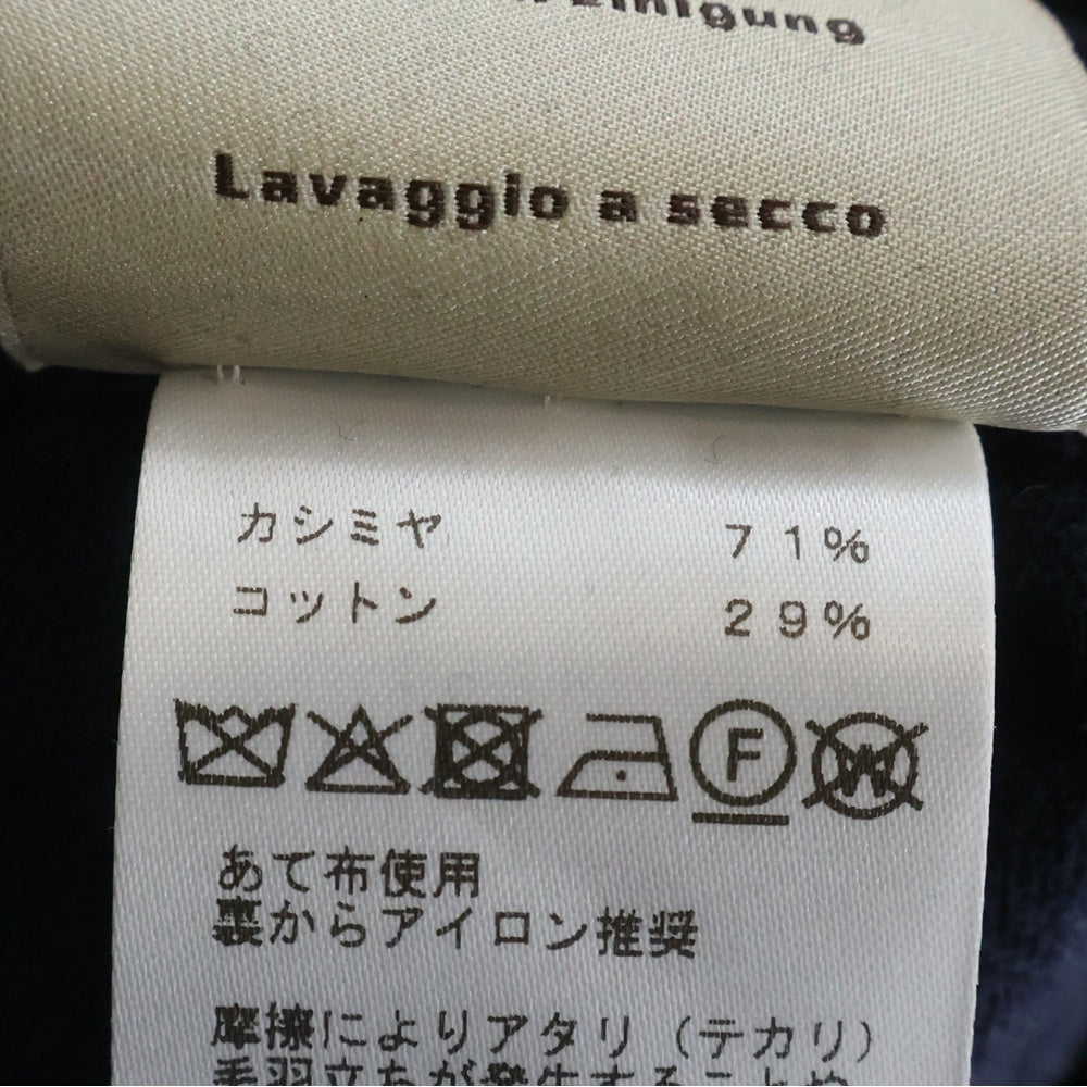 HERMES(エルメス) カシミヤ混 バイカラーニットセーター グレー/ネイビー
