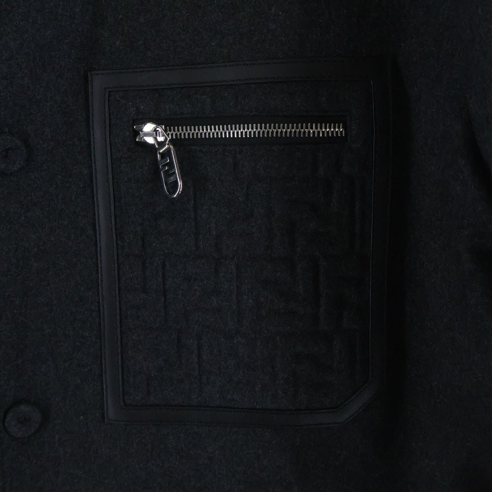 FENDI(フェンディ) ズッカ FFロゴ ジップデザインボタン コート グレー