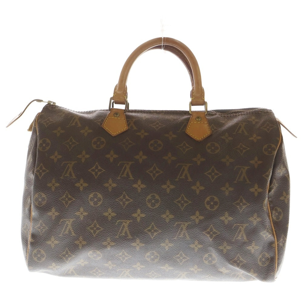 LOUIS VUITTON(ルイヴィトン) モノグラム スピーディ35 ボストンバッグ ハンドバッグ ブラウン レザー×PVC M41524 ゴールド金具 レディース