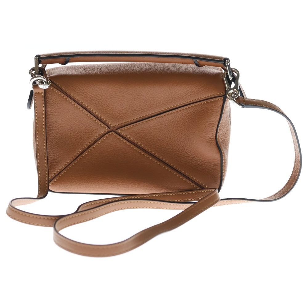 LOEWE(ロエベ) パズルバック ミニ ショルダーバッグ ミニバッグ ブラウン レザー シルバー金具 レディース