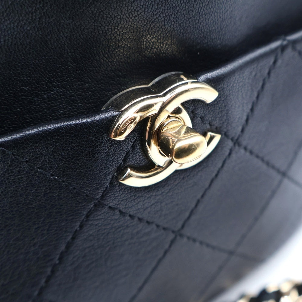 CHANEL(シャネル) マトラッセ カメラバック チェーンショルダーバック ラムスキン ゴールド金具 ブラック AS0137 レディース