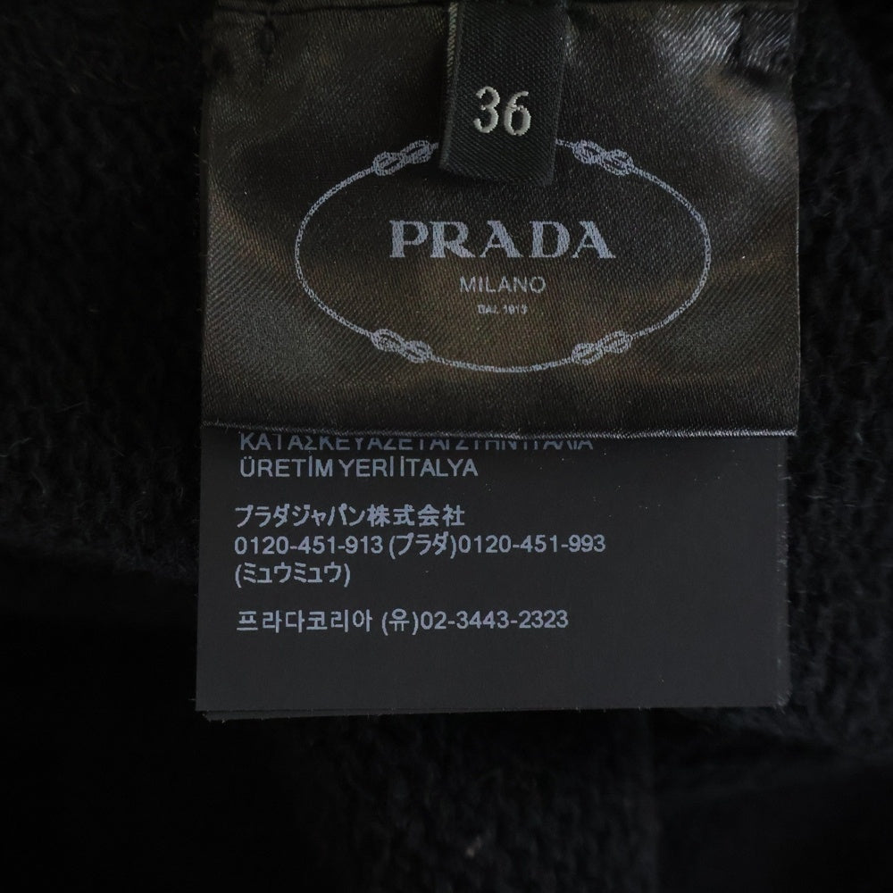 PRADA(プラダ) ジャガードロゴ ウールカシミヤ 長袖ニット セーター ブラック P24G1V レディース