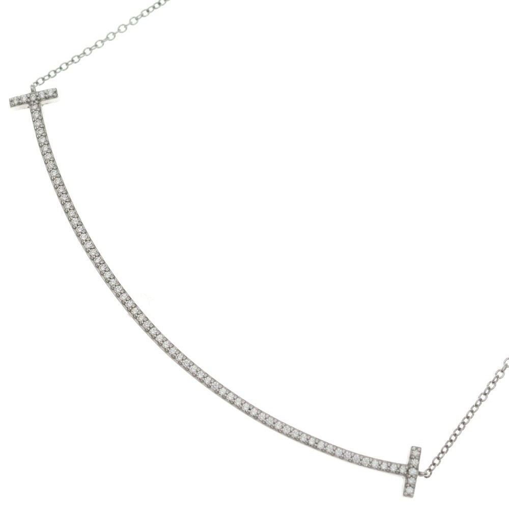 TIFFANY & Co.(ティファニー) Tスマイル ラージ ダイヤネックレス ペンダント Au750 K18 WG ホワイトゴールド レディース