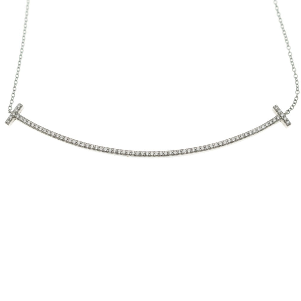 TIFFANY & Co.(ティファニー) Tスマイル ラージ ダイヤネックレス ペンダント Au750 K18 WG ホワイトゴールド レディース