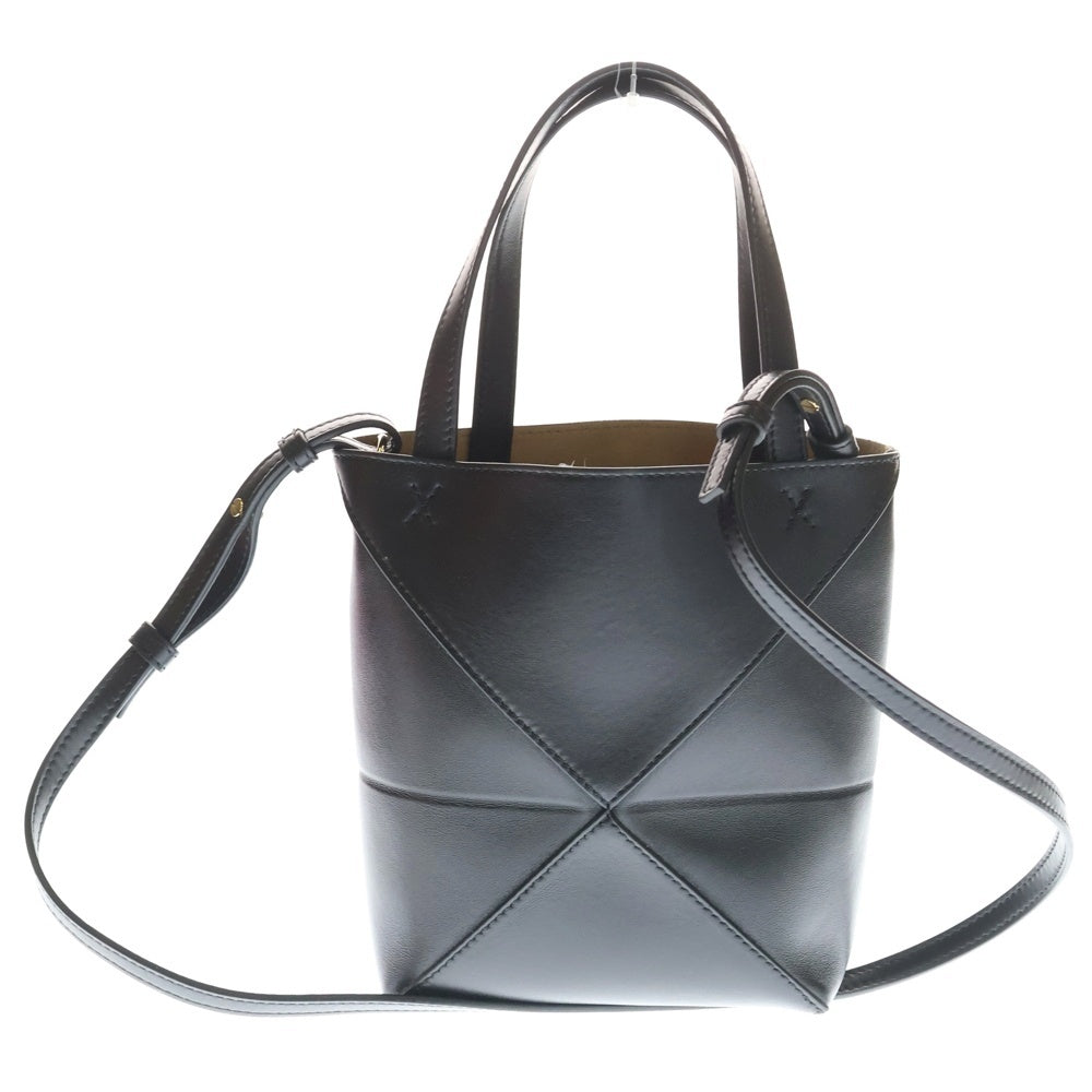 LOEWE(ロエベ) パズルフォルド トート ミニ レザー 2WAY ハンド ショルダーバッグ ブラック レディース