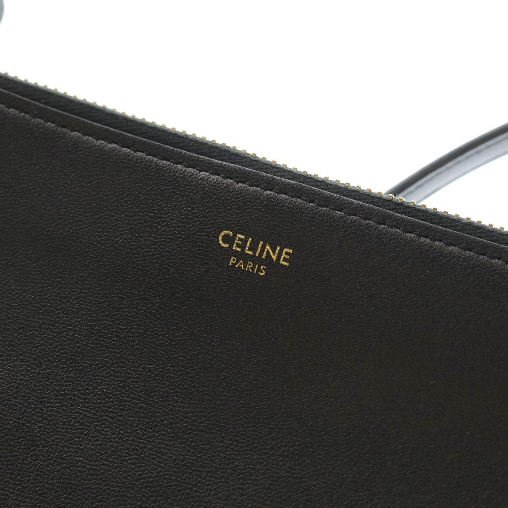 CELINE(セリーヌ) トリオ ショルダーバッグ ミニバッグ ブラック レザー ゴールド金具 レディース