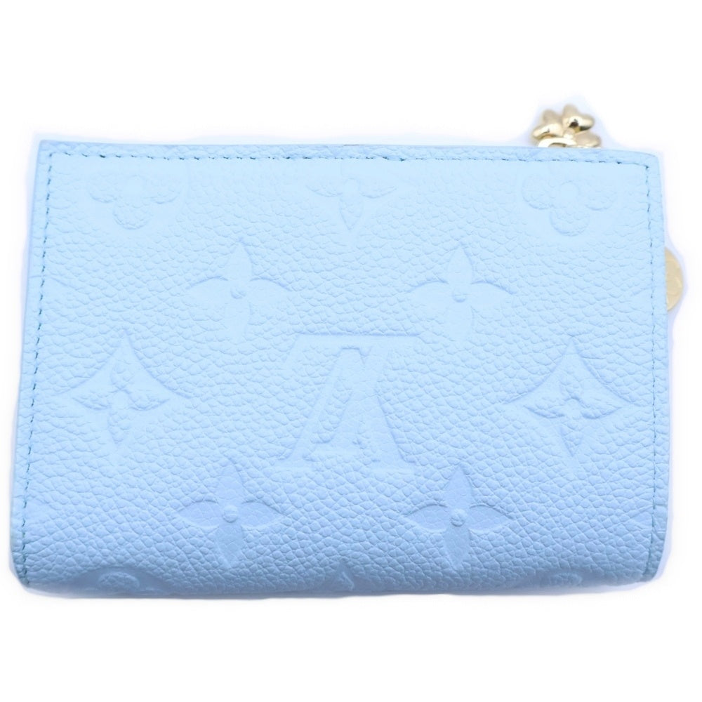 LOUIS VUITTON(ルイヴィトン) ポルトフォイユ・リサ 日本限定 コンパクトウォレット 二つ折り財布 ライトブルー×ネオンイエロー レザー M28049 ゴールド金具 レディース