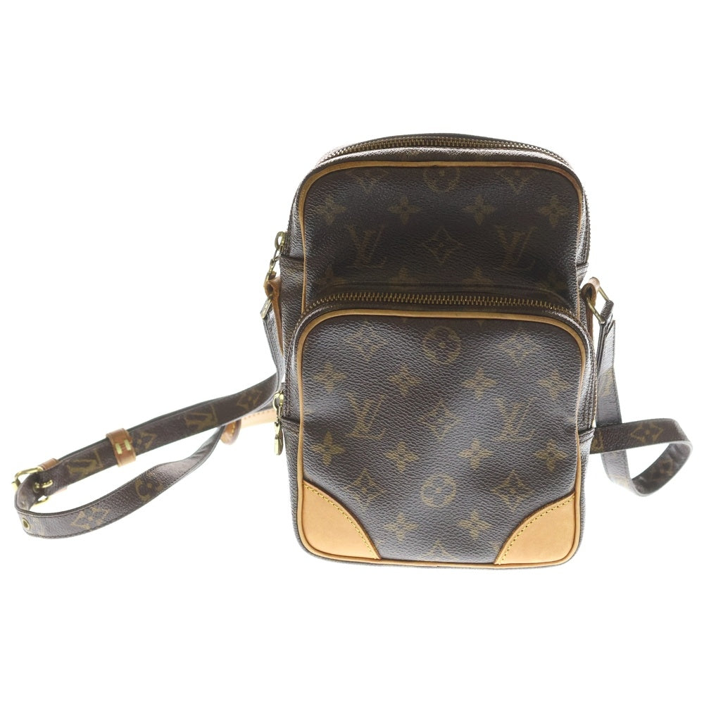 LOUIS VUITTON(ルイヴィトン) モノグラム アマゾン ショルダーバッグ ミニバッグ ブラウン レザー×PVC M45236 ゴールド金具 レディース