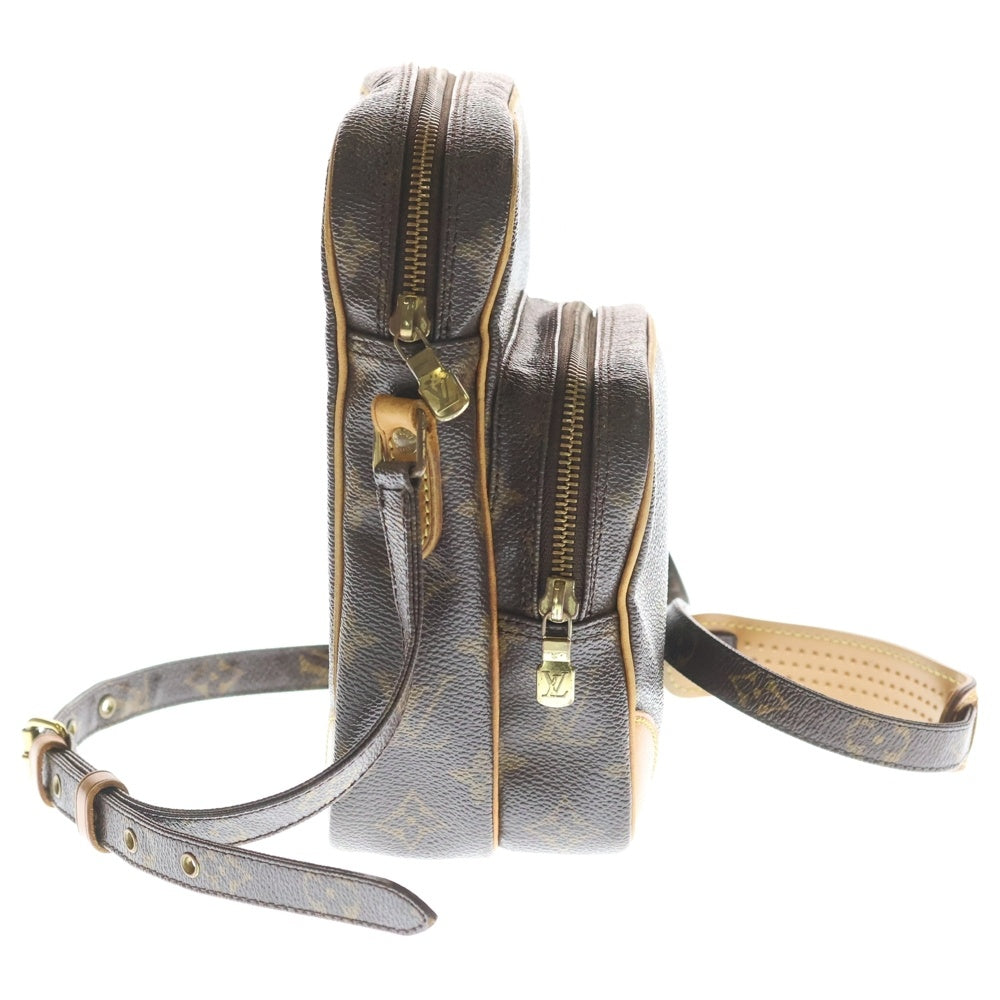 LOUIS VUITTON(ルイヴィトン) モノグラム アマゾン ショルダーバッグ ミニバッグ ブラウン レザー×PVC M45236 ゴールド金具 レディース
