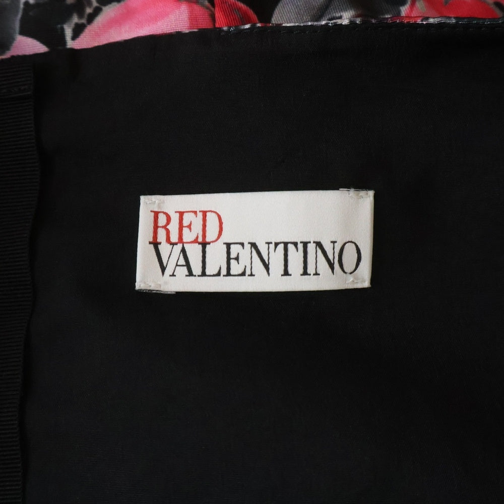 RED VALENTINO(レッド ヴァレンティノ) フラワープリント ノースリーブ ワンピース ブラック/ピンク レディース ER3VS215-V50125R