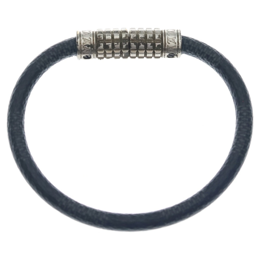 LOUIS VUITTON(ルイヴィトン) ダミエ グラフィット ブレスレットブラック M6626D シルバー金具 レディース