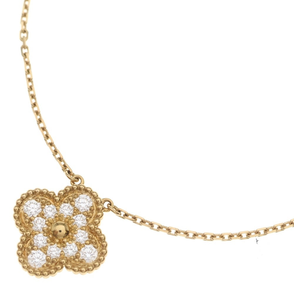 Van Cleef & Arpels(ヴァンクリーフアンドアーペル) ヴィンテージアルハンブラ ダイヤ ネックレス Au750 K18 YG イエローゴールド ペンダント VCARA45300 レディース