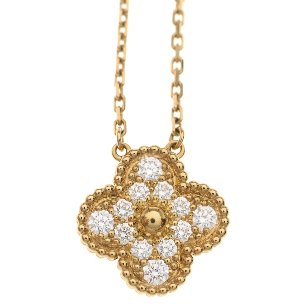 Van Cleef & Arpels(ヴァンクリーフアンドアーペル) ヴィンテージアルハンブラ ダイヤ ネックレス Au750 K18 YG イエローゴールド ペンダント VCARA45300 レディース
