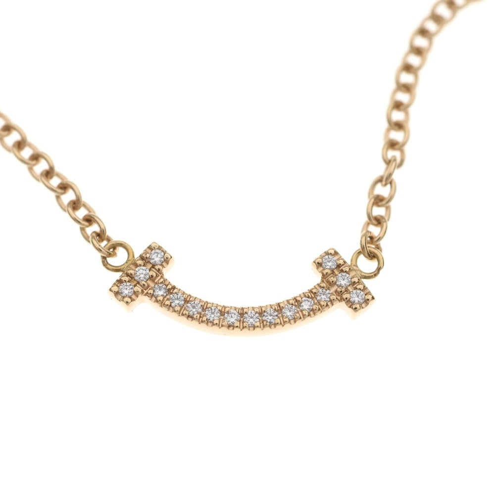 TIFFANY & Co.(ティファニー) Tスマイル ミニ ダイヤ ブレスレット K18PG ピンクゴールド レディース