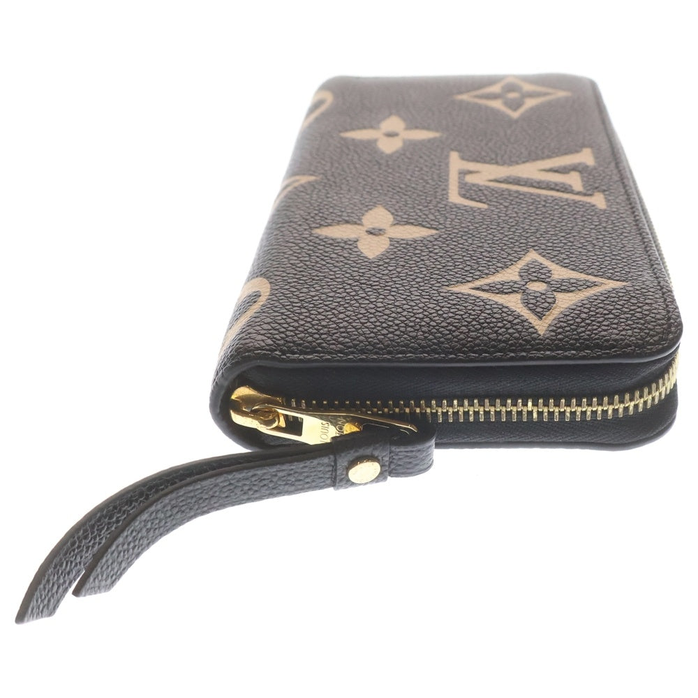 LOUIS VUITTON(ルイヴィトン) モノグラムアンプラント ジッピーウォレット ロングウォレット 長財布 カードケース ブラック×ベージュ レザー M80481 ゴールド金具 レディース