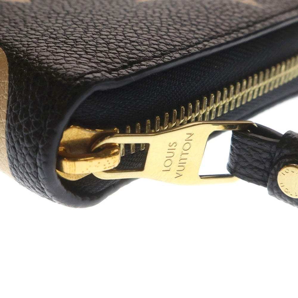 LOUIS VUITTON(ルイヴィトン) モノグラムアンプラント ジッピーウォレット ロングウォレット 長財布 カードケース ブラック×ベージュ レザー M80481 ゴールド金具 レディース