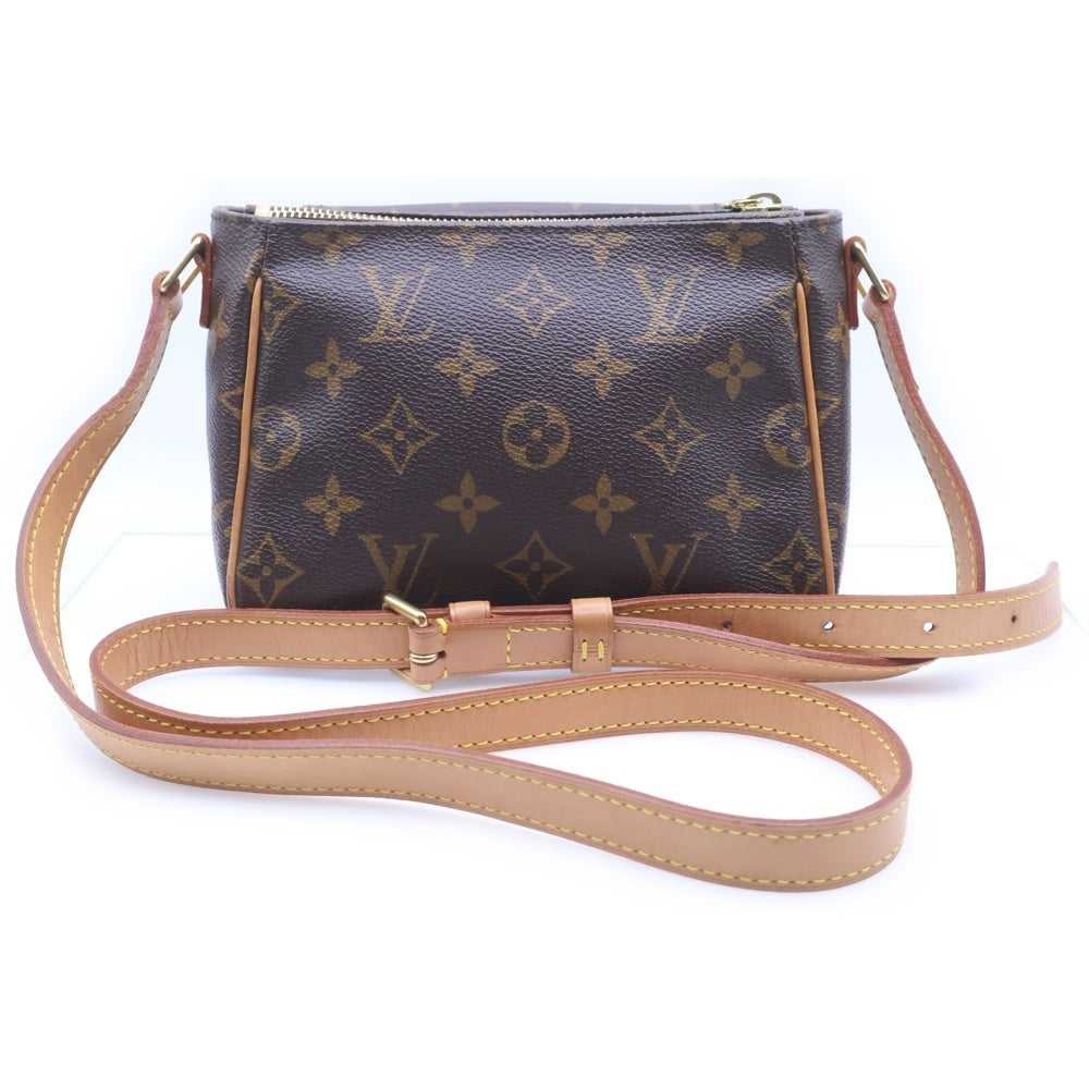 LOUIS VUITTON(ルイヴィトン) モノグラム ヴィバシテPM ミニ ショルダーバッグ ブラウン レザー×PVC M51165 ゴールド金具 レディース