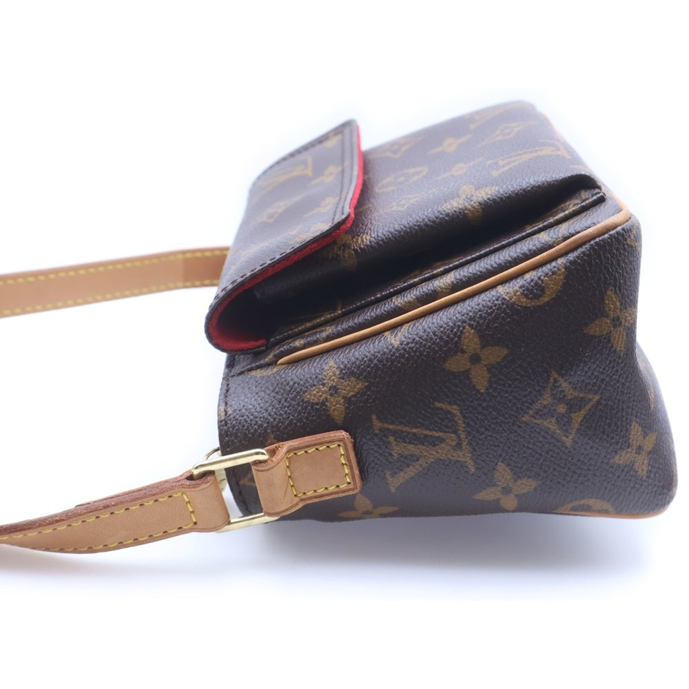 LOUIS VUITTON(ルイヴィトン) モノグラム ヴィバシテPM ミニ ショルダーバッグ ブラウン レザー×PVC M51165 ゴールド金具 レディース